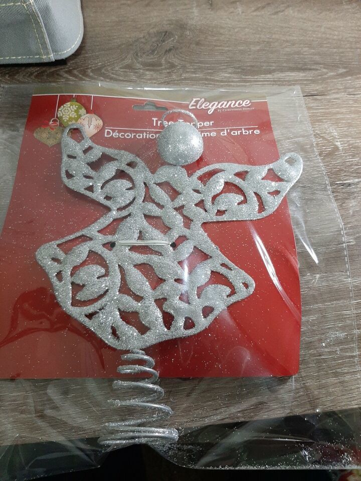 Silver Glitter Angel Tree Topper. New Christmas Tree Topper-Brand New-SHIP 24HRS