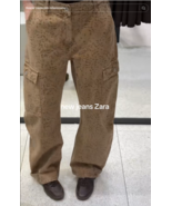 ZARA BNWT 2025. KHAKI LIMITED EDITION STRAIGHT LEATHER TROUSERS PANTS. 5... - $271.89