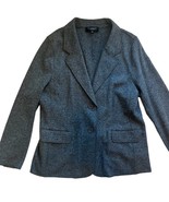 Talbots Wool Gray Button Jacket Blazer Cardigan 16 Grey Preppy Career Ac... - $28.99