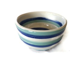 Bol rayé bleu Turquoise peint à la main, poterie portugaise en céramique... - £41.66 GBP+