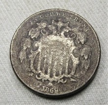 1868 Shield Nickel Coin AG797 - £16.18 GBP