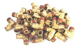 LOT OF 38 NEW BRASS QUICK CONNECT MALE ELBOW FITTINGS 1/2&quot; NPT X 1/2&quot; OD - £160.25 GBP