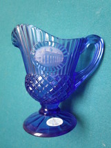Avon ANTIQUE design pitcher blue glass made by Fostoria, 5 1/2&quot;  - £27.66 GBP