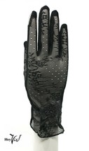 Sheer Black Lace Touch Screen Fashion Gloves - Party, Dress Up, Retro - Hey Viv - £14.61 GBP