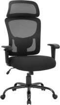 Black Big And Tall Office Chair Ergonomic Chair 400Lbs Wide Seat Executive Desk - £145.47 GBP