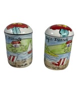 Vintage Virgin Islands Salt  Pepper Shakers With Flowers Beach Scene St ... - $19.62