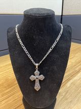Stainless Steel Cross Crucifix Necklace Christianity Estate Jewelry Find KG - $24.75