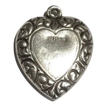 Vintage Sterling Silver Puffy Heart Charm -Heart - $45.00