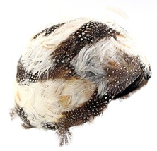 Vintage JACK McCONNELL NY Designer Brown White Quail Feathered Church Derby Hat - £215.77 GBP