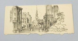 Vintage Summer Street Boston Church Green by Charles Overly Lithography Card - £18.24 GBP