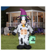 HALLOWEEN AIRBLOWN INFLATABLE TRICK OR TREATING COW LIGHTS UP 5.5 FT. TA... - £49.48 GBP