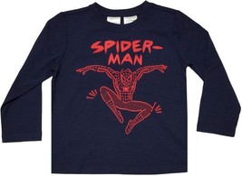 Marvel Spider-Man Boys Long Sleeve Navy Graphic T-Shirt (Size: 4) - £10.05 GBP