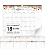 36AQUA Floral Wall Calendar 2025-2026 11x14&quot; 18-Month Thick Paper - $201.97 MXN