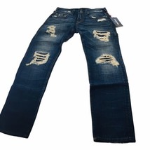 *NWT* True Religion Jeans Distressed  Men&#39;s Geno Relaxed Slim Stretch 31&quot;x33&quot; - £126.45 GBP