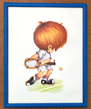 1970 Little Boy Sports Wall Art 11x14 Print Child Tennis Star Frame Not ... - £3.96 GBP