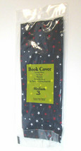 Washable Fabric Book Cover Blue w Red &amp; White Stars Approx 11&quot; x 15&quot; Lot... - £6.28 GBP