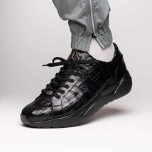 Nino Men'sGenuine Caiman Crocodile Fashion Sneaker Black image 11