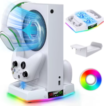 Xbox Series S RGB Cooling Stand &amp; Charging Station Cooler Fan with Hook,... - $38.09