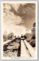 Mt Cranmore NH RPPC Riding Skimobiles To The Clouds Real Photo Postcard V29 - £7.95 GBP
