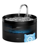 Stylish Black Cat & Dog Water Fountain - 2L Capacity with Dual Flow Modes