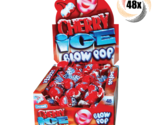 Full Box 48x Pops Charms Cherry Ice Bubble Gum Filled Blow Pops Lollipop... - £16.11 GBP
