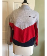 Vintage Champion Stripe Colorblock Cropped Sweatshirt hip hop BOHO 44&quot; c... - $1,411.25 MXN