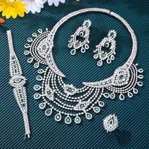 Bollywood Style Silver Plated Necklace Ring Bracelet Fashion Bridal Jewe... - $284.99
