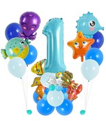 45 Pcs Sea World Ocean Animal Balloons Set Number 1 Include Sea Horse Pu... - £22.02 GBP