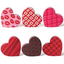 6Pcs Valentine Heart Table Decor TieredTraySign, Valentine&#39;S Day Sweet Heart Dou - £22.13 GBP