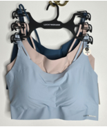 3 LUCKY BRAND Laser Lounge Bralettes Bras Large Gray Blue Lot Set Wirele... - $36.99