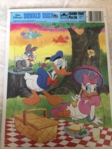 Vintage Golden Walt Disney Puzzle Frame Tray Donald And Daisy Duck 12 Piece  - £17.41 GBP