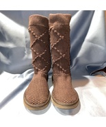 UGG Chocolate Brown CLASSIC ARGYLE KNIT Boots, S/N 5879, Women 8 - £55.08 GBP
