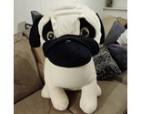 Enormous XL Beige Black Pug Dog 26&quot; H Soft Plush Plushie Stuffie - $53.46