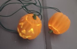 Dept 56 Lighted Jack-o-Lanterns 2 Pumpkins Battery Operated 52701 Halloween Fall - £11.99 GBP