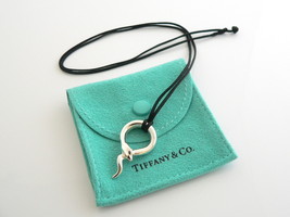 Tiffany &amp; Co Peretti Snake Necklace Pendant Charm 18 In Silk Cord Nature Gift - £393.89 GBP