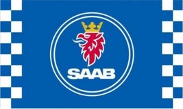 Saab Car Racing Sport Blue Flag 3X5 Ft Polyester Banner USA - £12.64 GBP