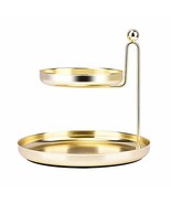 Two-Tiered Jewelry Tray Metal Alloy Storage Dish Plate Cosmetics Jewelry... - £23.72 GBP
