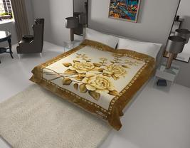 Solaron King Flower Beige Korean Mink Blanket Vietmam - £67.83 GBP