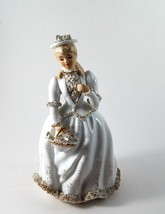 Lefton China Figurine Victorian Lady KW1274B 8&quot; Vintage 1960&#39;s - $12.99