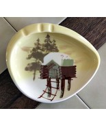 Signed MATTHEW ADAMS Yellow Alaska Pottery Stilt Snow House Cabin Glazed... - $27.44