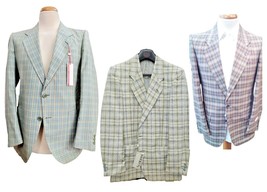 Men&#39;s Jacket Pure Cotton Sport Light Check Facis 48 50 Drop 7/8 Unlined - £103.47 GBP+