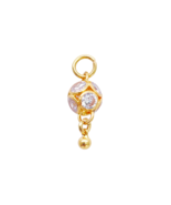 22ct Yellow Gold Mini Sparkly Ball Drop Dangle Charm 16mm Length - $317.98