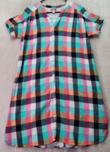 Ingrid &amp; Isabel Shirt Dress Womens Small Multi Plaid Maderas Maternity V Neck - £17.70 GBP