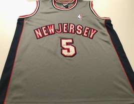 New Jersey Nets Jason Kidd #5 NBA Majestic Misty Gray Red Vintage Jersey 3XL - £51.48 GBP