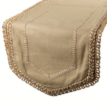 Jutish Touch - Beige Jute &amp; Cotton Decorative Table Runners - £38.75 GBP+