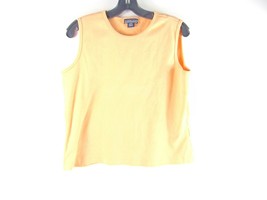 Lands End Orange Cotton Sleeveless Top Size L 14-16 Petite - $24.74