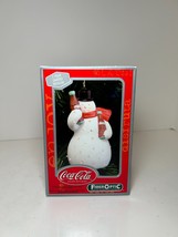 Coca Cola Snowman 2003 Multi Glo Illuminated Fiber Optic Christmas Ornam... - $168.53 MXN