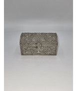 Ornate Silver Trinket Box Vintage Style Jewelry Keepsake Treasure Chest 4&quot; - €22,61 EUR