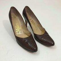 Vintage I Miller Brown Reptile Heels US 9AAAA Narrow - $12.86
