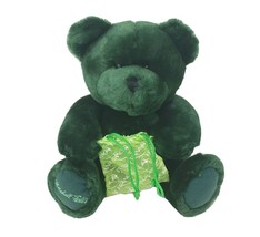 12&quot; 2003 Marshall Fields Green Teddy Bear W Frango Bag Stuffed Animal Plush Toy - £29.13 GBP